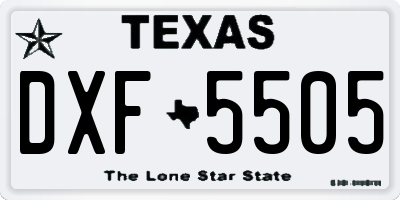 TX license plate DXF5505