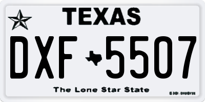 TX license plate DXF5507