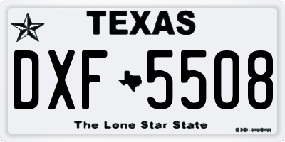 TX license plate DXF5508