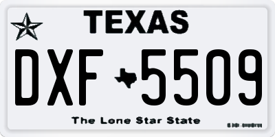 TX license plate DXF5509