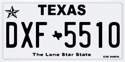 TX license plate DXF5510