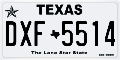 TX license plate DXF5514