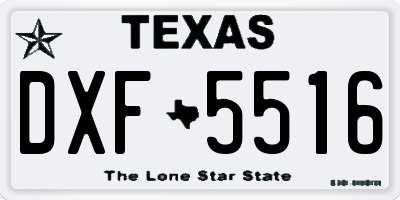TX license plate DXF5516