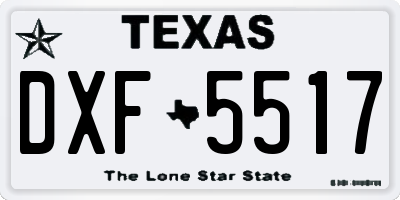 TX license plate DXF5517