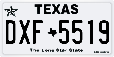 TX license plate DXF5519