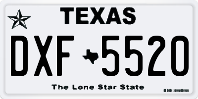 TX license plate DXF5520