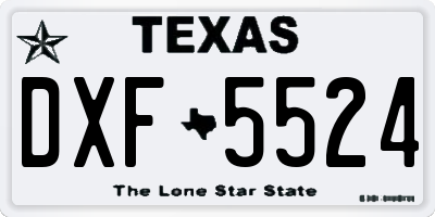 TX license plate DXF5524