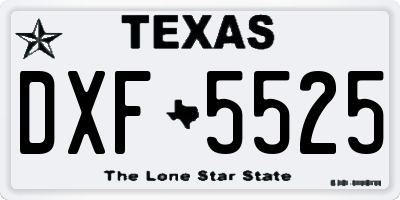 TX license plate DXF5525