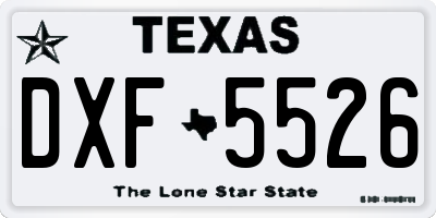 TX license plate DXF5526