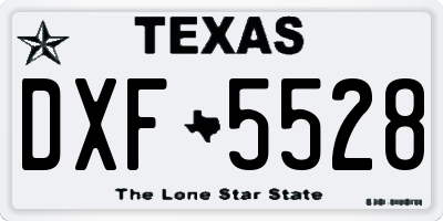 TX license plate DXF5528