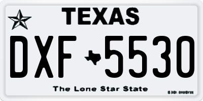 TX license plate DXF5530