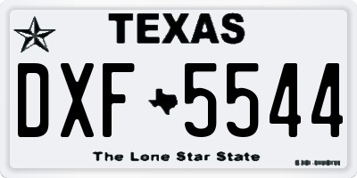TX license plate DXF5544