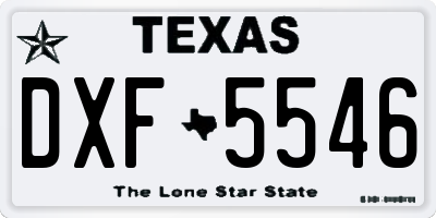 TX license plate DXF5546