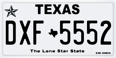 TX license plate DXF5552