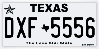 TX license plate DXF5556