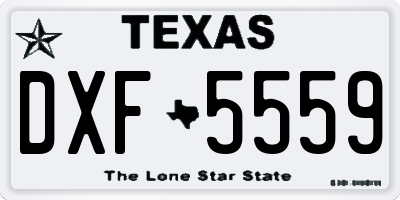 TX license plate DXF5559