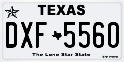 TX license plate DXF5560