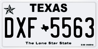 TX license plate DXF5563