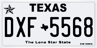 TX license plate DXF5568