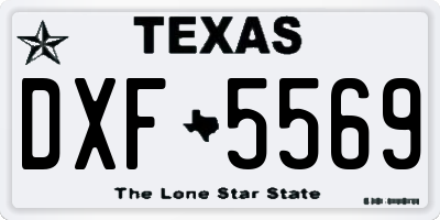 TX license plate DXF5569