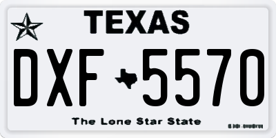 TX license plate DXF5570