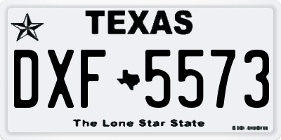 TX license plate DXF5573