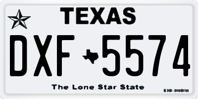 TX license plate DXF5574