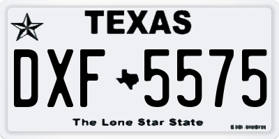 TX license plate DXF5575