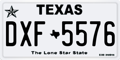 TX license plate DXF5576