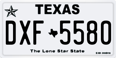 TX license plate DXF5580