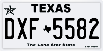 TX license plate DXF5582