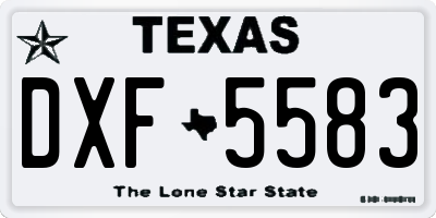 TX license plate DXF5583
