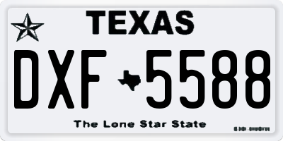 TX license plate DXF5588