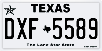 TX license plate DXF5589