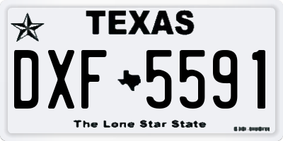 TX license plate DXF5591