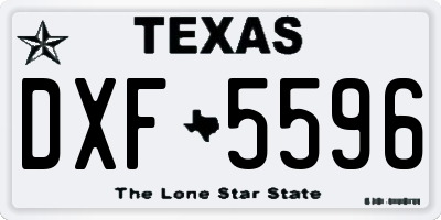 TX license plate DXF5596