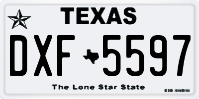 TX license plate DXF5597