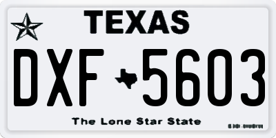 TX license plate DXF5603