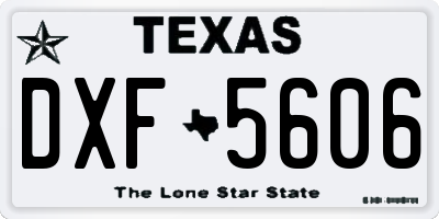 TX license plate DXF5606