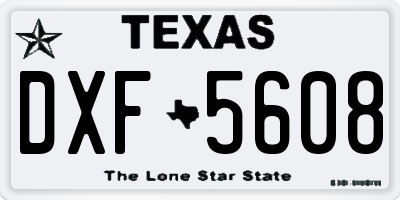 TX license plate DXF5608