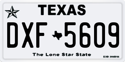 TX license plate DXF5609