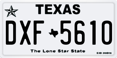 TX license plate DXF5610