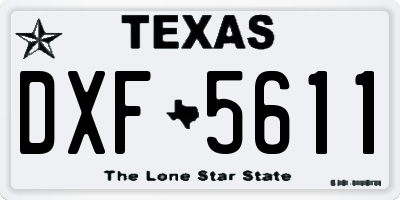 TX license plate DXF5611