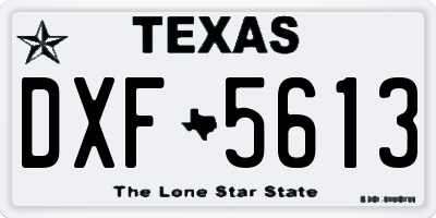 TX license plate DXF5613