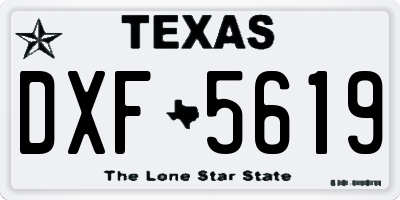 TX license plate DXF5619
