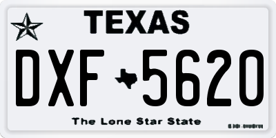 TX license plate DXF5620