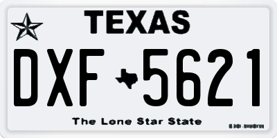 TX license plate DXF5621