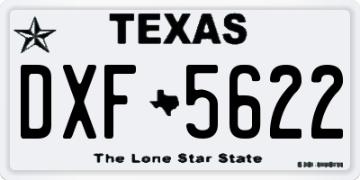 TX license plate DXF5622