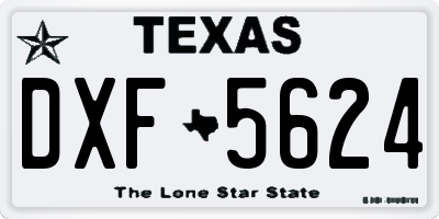 TX license plate DXF5624