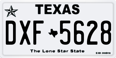 TX license plate DXF5628